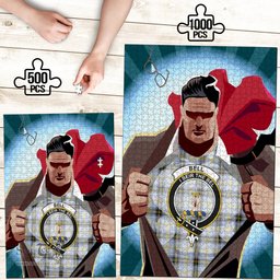 Scottish Bell of the Borders Clan Tartan Puzzle - Supper Hero Style Scottish Plaid Tartan Plaid