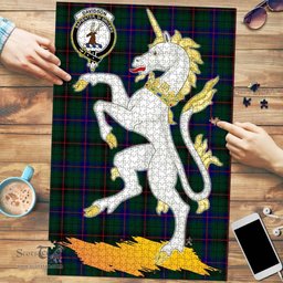 Scottish Davidson Modern Clan Tartan Puzzle - Unicorn Style Scottish Plaid Tartan Plaid