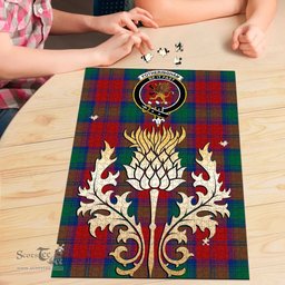 Scottish Fotheringham Modern Clan Tartan Puzzle - Thistle Gold Style Scottish Plaid Tartan Plaid