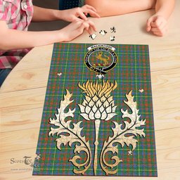 Scottish MacKintosh Hunting Ancient Clan Tartan Puzzle - Thistle Gold Style Scottish Plaid Tartan Plaid