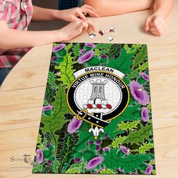 Scottish MacLean Hunting Clan Tartan Puzzle - Thistle Pattern Style Scottish Plaid Tartan Plaid
