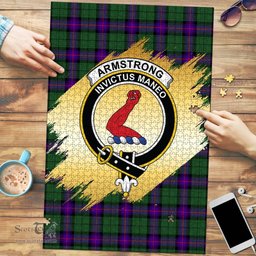 Scottish Armstrong Modern Clan Tartan Puzzle - Gold Style Scottish Plaid Tartan Plaid