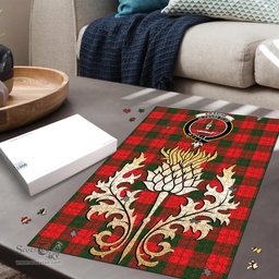 Scottish Erskine Modern Clan Tartan Puzzle - Thistle Gold Style Scottish Plaid Tartan Plaid