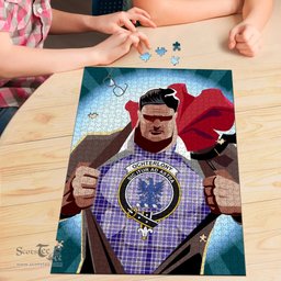 Scottish Ochterlony Clan Tartan Puzzle - Supper Hero Style Scottish Plaid Tartan Plaid