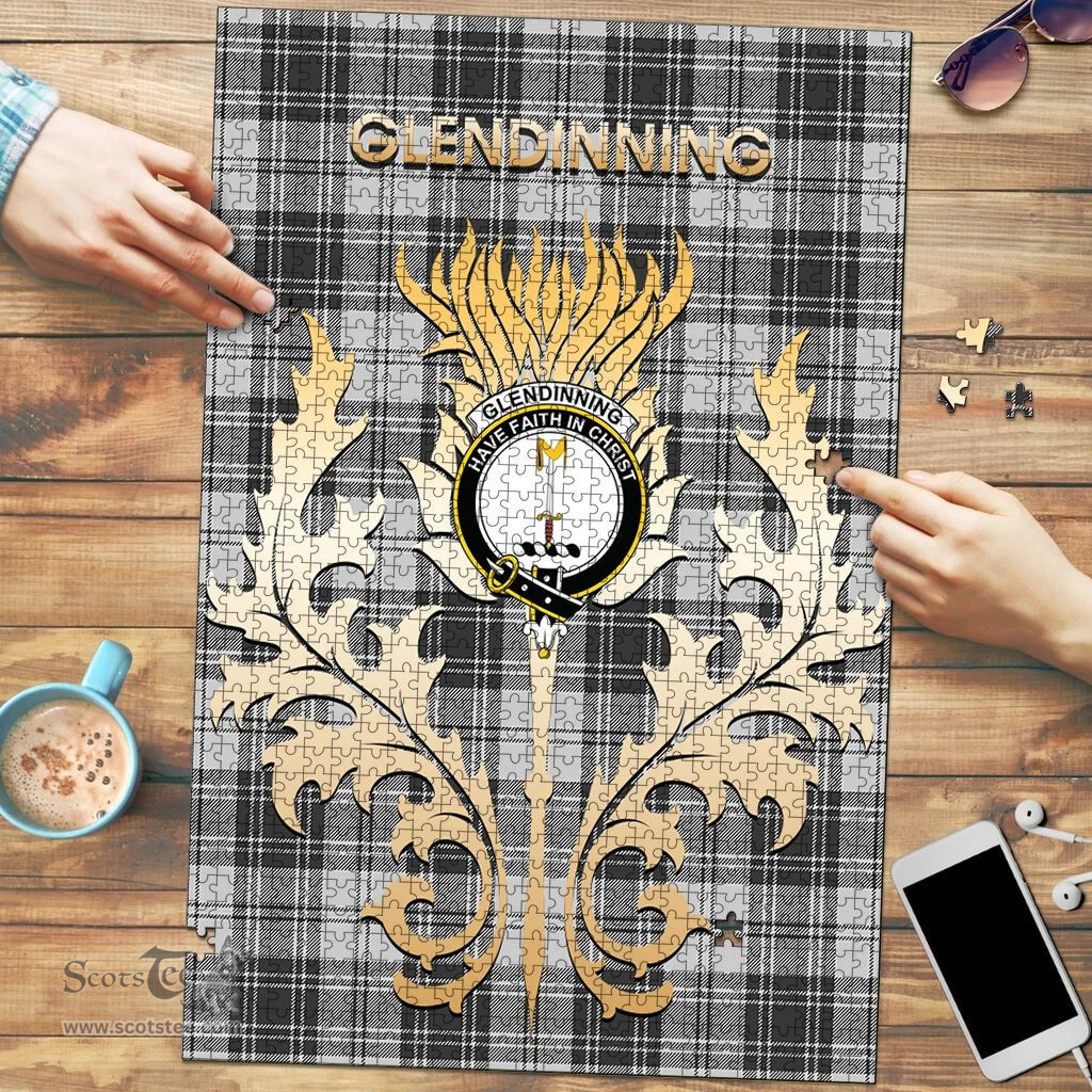 Scottish Glendinning Clan Tartan Puzzle - Thistle Scotland Style Scottish Plaid Tartan Plaid
