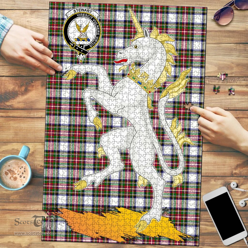 Scottish Stewart Dress Modern Clan Tartan Puzzle - Unicorn Style Scottish Plaid Tartan Plaid
