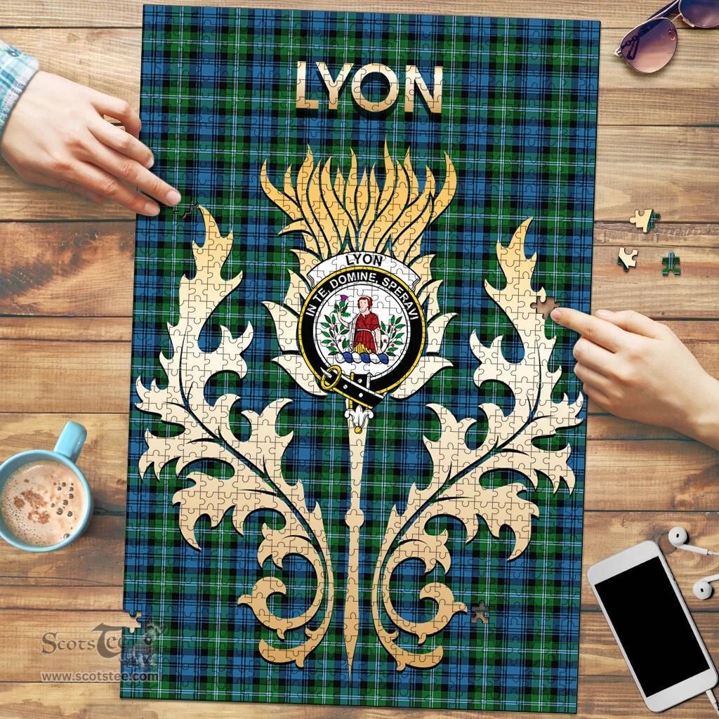 Scottish Lyon Clan Tartan Puzzle - Thistle Scotland Style Scottish Plaid Tartan Plaid