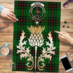 Scottish Orrock Clan Tartan Puzzle - Thistle Gold Style Scottish Plaid Tartan Plaid