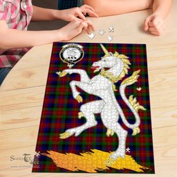 Scottish Tennant Clan Tartan Puzzle - Unicorn Style Scottish Plaid Tartan Plaid