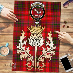 Scottish MacDougall Modern Clan Tartan Puzzle - Thistle Gold Style Scottish Plaid Tartan Plaid