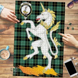 Scottish Wallace Hunting Ancient Clan Tartan Puzzle - Unicorn Style Scottish Plaid Tartan Plaid