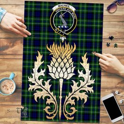 Scottish MacNeil of Colonsay Modern Clan Tartan Puzzle - Thistle Gold Style Scottish Plaid Tartan Plaid