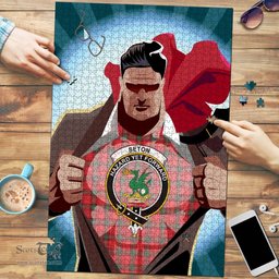 Scottish Seton Modern Clan Tartan Puzzle - Supper Hero Style Scottish Plaid Tartan Plaid