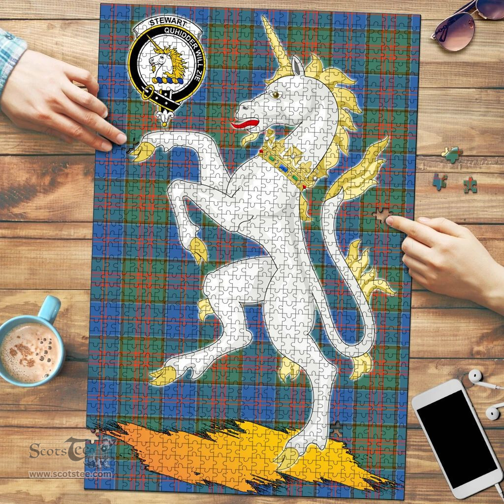 Scottish Stewart of Appin Hunting Ancient Clan Tartan Puzzle - Unicorn Style Scottish Plaid Tartan Plaid