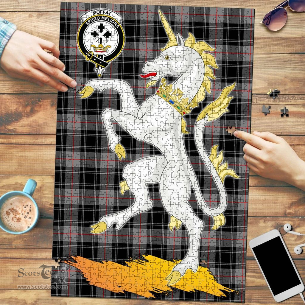 Scottish Moffat Modern Clan Tartan Puzzle - Unicorn Style Scottish Plaid Tartan Plaid