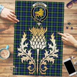 Scottish Campbell Argyll Ancient Clan Tartan Puzzle - Thistle Gold Style Scottish Plaid Tartan Plaid