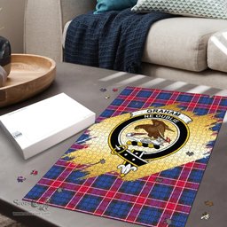 Scottish Graham of Menteith Red Clan Tartan Puzzle - Gold Style Scottish Plaid Tartan Plaid