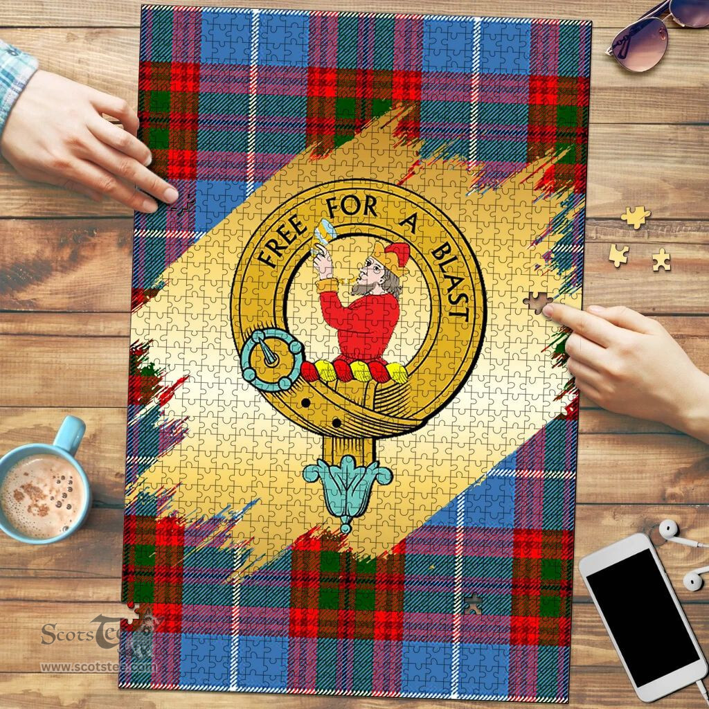Scottish Pennycook Clan Tartan Puzzle - Gold Style Scottish Plaid Tartan Plaid