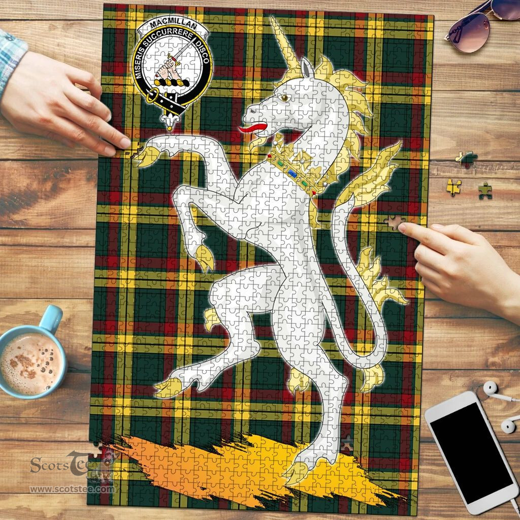Scottish MacMillan Old Modern Clan Tartan Puzzle - Unicorn Style Scottish Plaid Tartan Plaid
