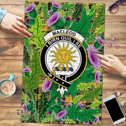 Scottish MacLeod of Lewis Ancient Clan Tartan Puzzle - Thistle Pattern Style Scottish Plaid Tartan Plaid