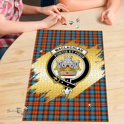 Scottish MacLachlan Ancient Clan Tartan Puzzle - Gold Style Scottish Plaid Tartan Plaid