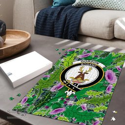 Scottish Gordon Dress Ancient Clan Tartan Puzzle - Thistle Pattern Style Scottish Plaid Tartan Plaid