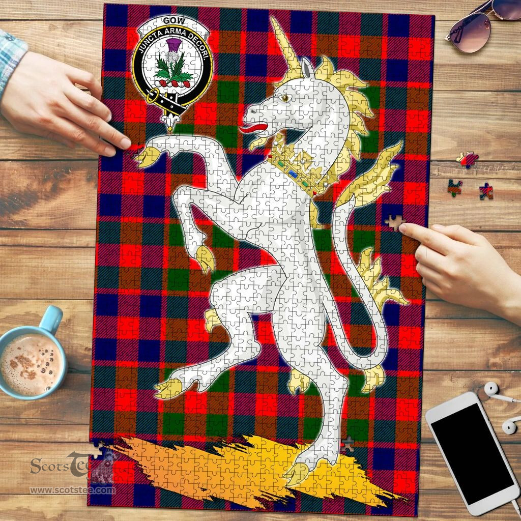 Scottish Gow of Skeoch Clan Tartan Puzzle - Unicorn Style Scottish Plaid Tartan Plaid