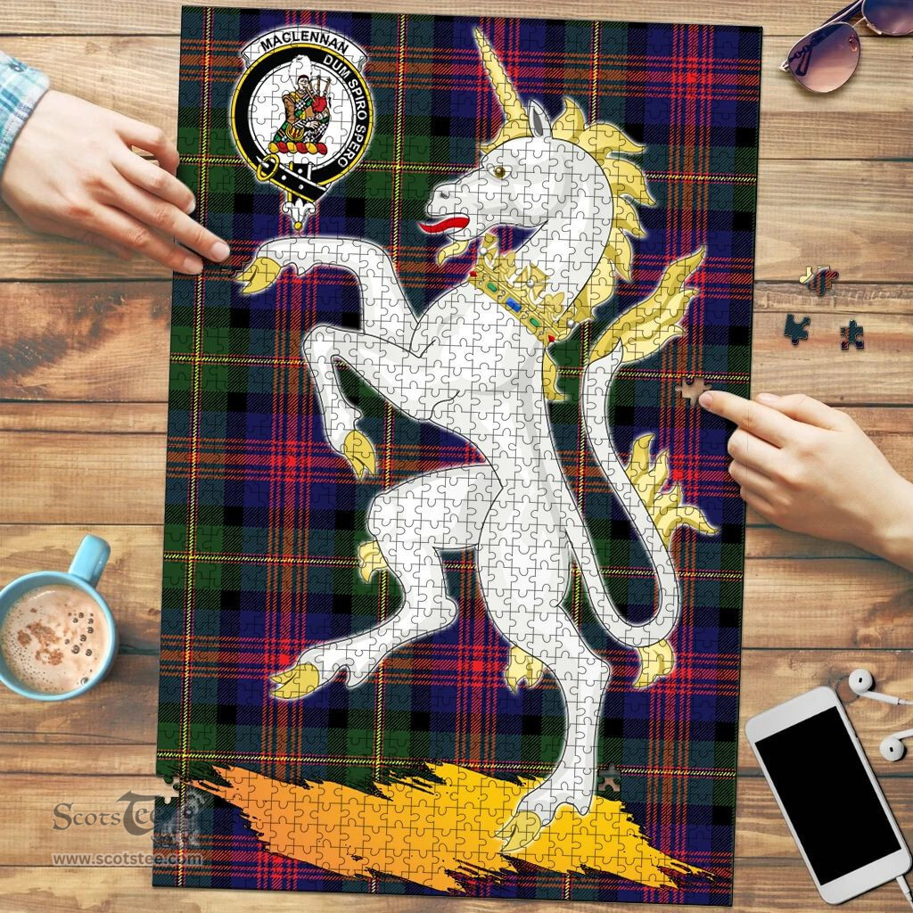 Scottish MacLennan Clan Tartan Puzzle - Unicorn Style Scottish Plaid Tartan Plaid