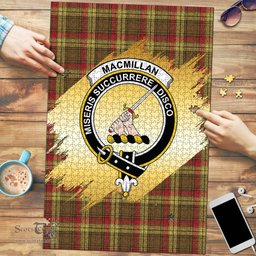 Scottish MacMillan Old Weathered Clan Tartan Puzzle - Gold Style Scottish Plaid Tartan Plaid