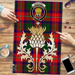Scottish Wauchope Clan Tartan Puzzle - Thistle Gold Style Scottish Plaid Tartan Plaid