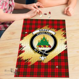 Scottish Grant Modern Clan Tartan Puzzle - Gold Style Scottish Plaid Tartan Plaid