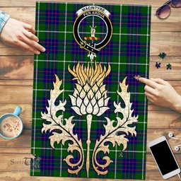 Scottish MacIntyre Hunting Modern Clan Tartan Puzzle - Thistle Gold Style Scottish Plaid Tartan Plaid