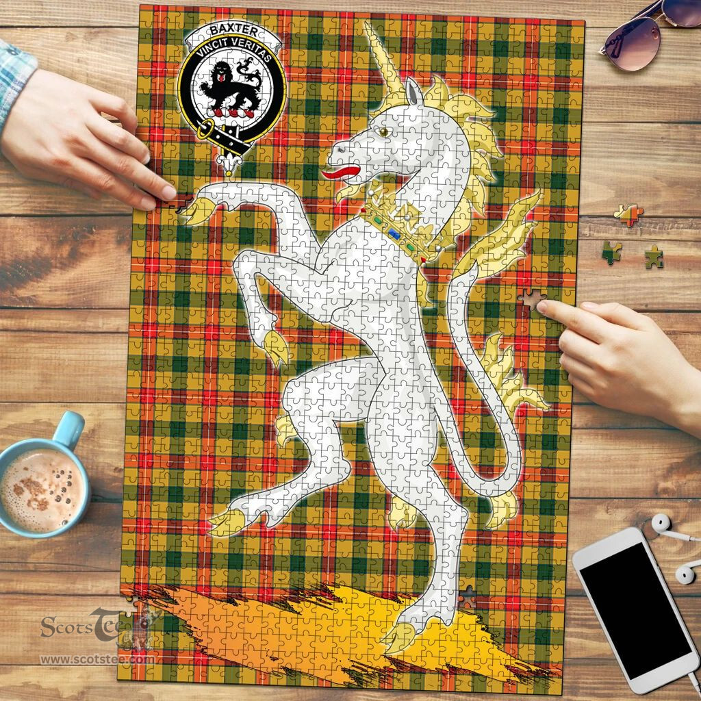 Scottish Baxter Clan Tartan Puzzle - Unicorn Style Scottish Plaid Tartan Plaid