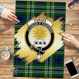 Scottish Purves Clan Tartan Puzzle - Gold Style Scottish Plaid Tartan Plaid