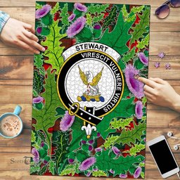 Scottish Stewart Atholl Modern Clan Tartan Puzzle - Thistle Pattern Style Scottish Plaid Tartan Plaid