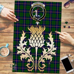Scottish Carmichael Modern Clan Tartan Puzzle - Thistle Gold Style Scottish Plaid Tartan Plaid