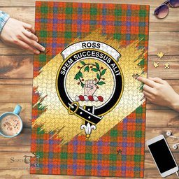 Scottish Ross Ancient Clan Tartan Puzzle - Gold Style Scottish Plaid Tartan Plaid