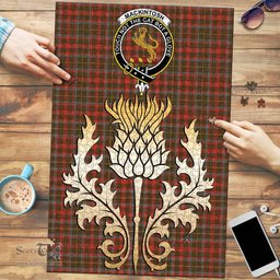 Scottish MacKintosh Hunting Weathered Clan Tartan Puzzle - Thistle Gold Style Scottish Plaid Tartan Plaid