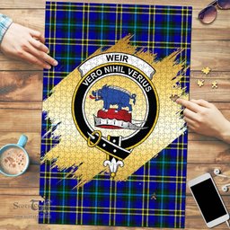 Scottish Weir Modern Clan Tartan Puzzle - Gold Style Scottish Plaid Tartan Plaid