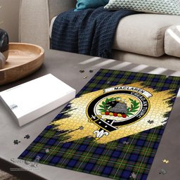 Scottish MacLaren Modern Clan Tartan Puzzle - Gold Style Scottish Plaid Tartan Plaid