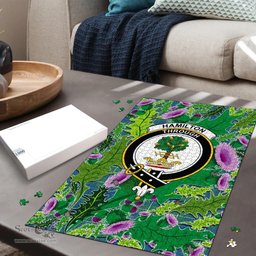 Scottish Hamilton Hunting Ancient Clan Tartan Puzzle - Thistle Pattern Style Scottish Plaid Tartan Plaid
