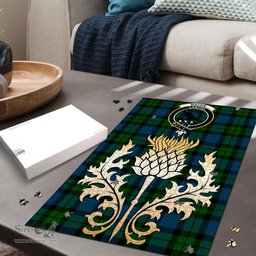 Scottish MacKie Clan Tartan Puzzle - Thistle Gold Style Scottish Plaid Tartan Plaid