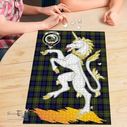 Scottish MacLaren Modern Clan Tartan Puzzle - Unicorn Style Scottish Plaid Tartan Plaid
