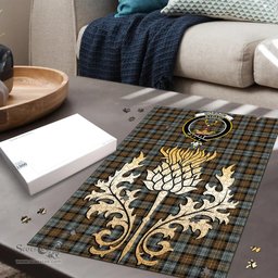 Scottish Gordon Weathered Clan Tartan Puzzle - Thistle Gold Style Scottish Plaid Tartan Plaid