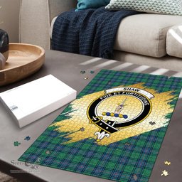 Scottish Shaw Ancient Clan Tartan Puzzle - Gold Style Scottish Plaid Tartan Plaid