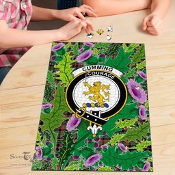 Scottish Cumming Hunting Ancient Clan Tartan Puzzle - Thistle Pattern Style Scottish Plaid Tartan Plaid