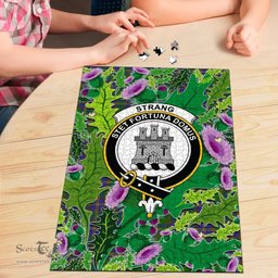 Scottish Strange of Balkaskie Clan Tartan Puzzle - Thistle Pattern Style Scottish Plaid Tartan Plaid