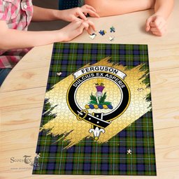 Scottish Ferguson Modern Clan Tartan Puzzle - Gold Style Scottish Plaid Tartan Plaid