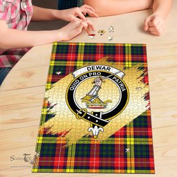 Scottish Dewar Clan Tartan Puzzle - Gold Style Scottish Plaid Tartan Plaid