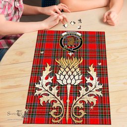 Scottish Binning Clan Tartan Puzzle - Thistle Gold Style Scottish Plaid Tartan Plaid